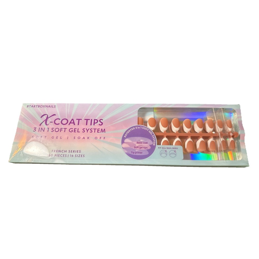 NEW X-Coat Tips 3 In 1 Soft Gel System Soak Off French Series 160 PCs 16 Sizes
